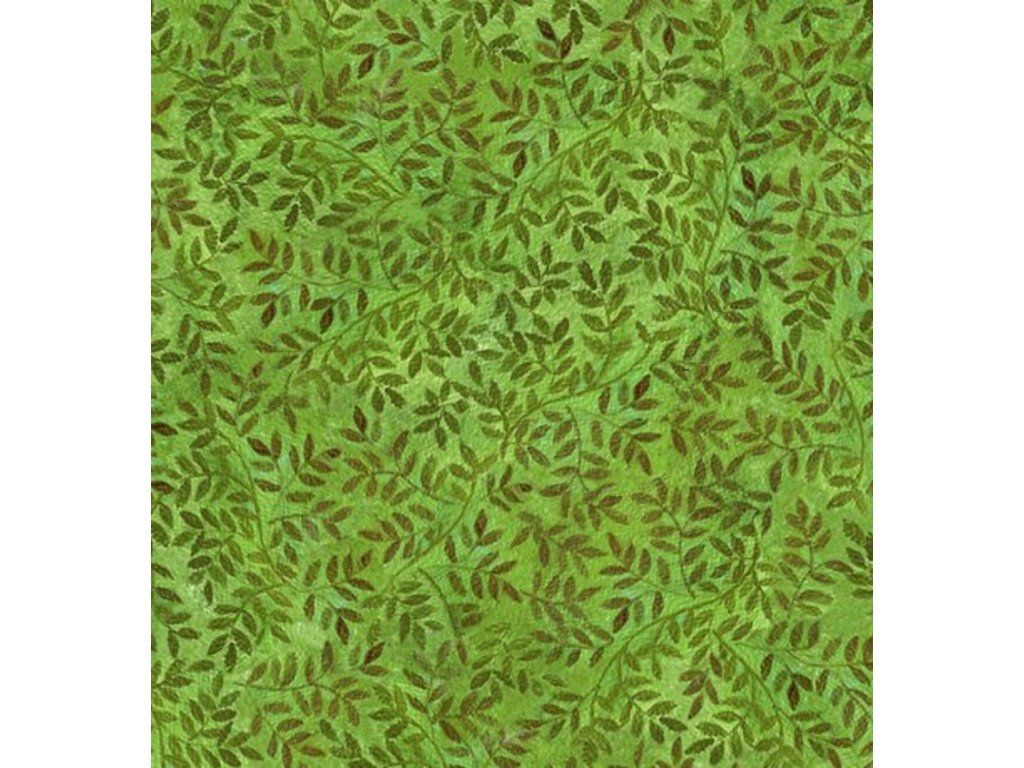 tisk- Leaf Dance - lístečky zelené 28592 G