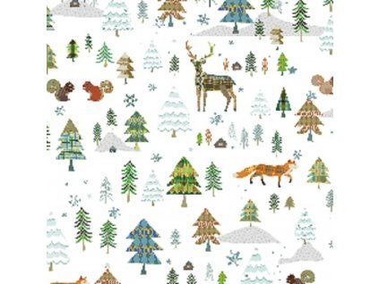 Vánoce - Woodland Winter 28946 - Z zvířátka,stromk
