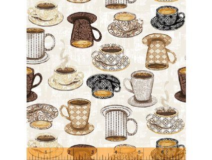 tisk- Coffe Connoisseur - šálky na světlém  podkl.